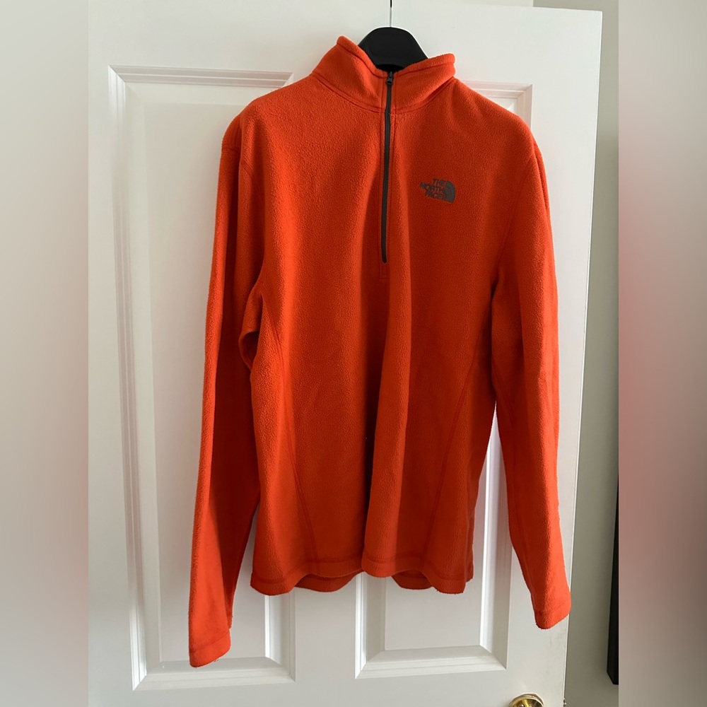 The North Face Orange Quarter Zip Fleece Pullover